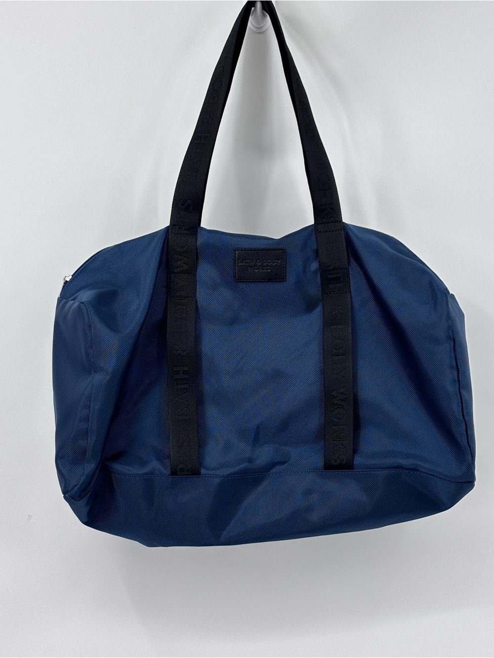 NWT Bath & Body Works weekender zip top tote duffel bag navy travel gym
